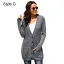 Tomber Hiver Vêtement de rue Gris Tricot Ample Manteaux & Vestes 2021 Manches Longues Femme Hauts