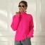 Fall Winter Street Wear Brown Knitting Sweaters 2021 Cotton High Neck Long Sleeve Loose Women Tops