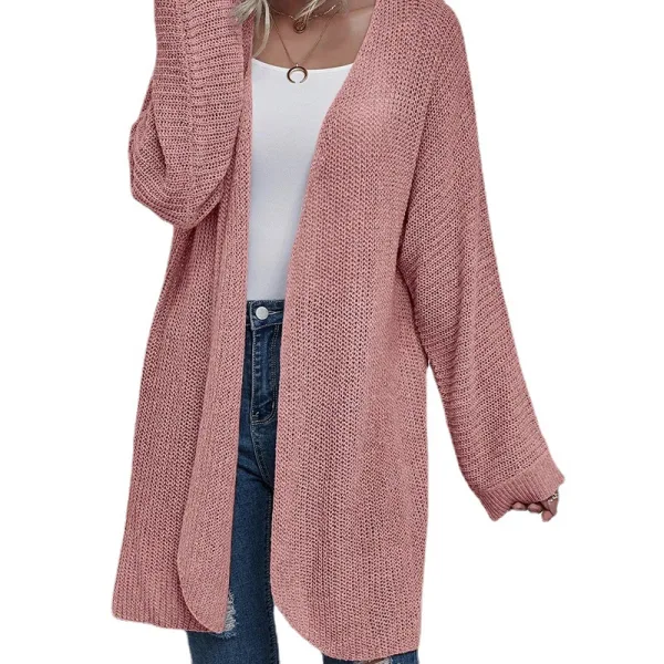 Mode Toevallig Vallen Winter Bruin Breien Coats & Jackets 2021 Lange Mouwen Los Dames Topjes