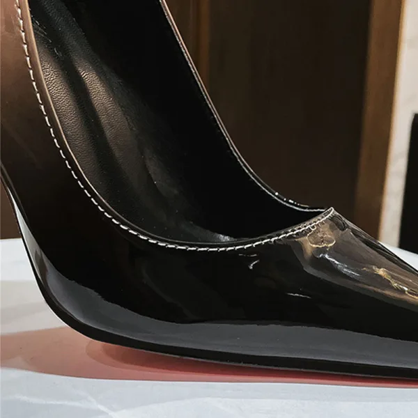 Chic / Beautiful Nude Gradient-Color Evening Party Patent Leather Pumps 2021 Leather 10 cm Stiletto Heels Pointed Toe Pumps High Heels
