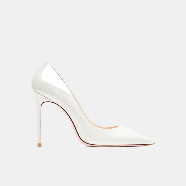 Chic / Beautiful Pearl Pink Street Wear Leather Pumps 2021 Patent Leather 10 cm Stiletto Heels Pointed Toe High Heels Pumps