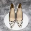 Mode Weiß Strassenmode Geflecktes Pumps 2021 Leder 12 cm Stilettos Spitzschuh Pumps Hochhackige