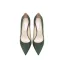 Modest / Simple Dark Green Office OL Suede Pumps 2021 Leather 10 cm Stiletto Heels Pointed Toe Pumps High Heels
