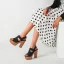 Fashion Black Street Wear Suede Womens Sandals 2021 12 cm Thick Heels Open / Peep Toe Sandals