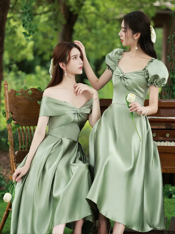 Modest green bridesmaid dresses cheap