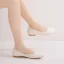 Chic / Beautiful White Pearl Lace Flower Flat Wedding Shoes 2021 Pointed Toe Wedding
