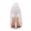 Elegant White Pearl Lace Flower Wedding Shoes 2021 9 cm Stiletto Heels Pointed Toe Wedding Pumps High Heels