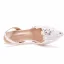 Chic / Belle Blanche À Bout Pointu Faux Diamant En Dentelle Fleur Chaussure De Mariée 2021 7 cm Talons Aiguilles Mariage Talons Hauts
