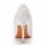 Elegant Lace Flower Pearl White Wedding Shoes 2021 9 cm Stiletto Heels Pointed Toe Wedding Pumps High Heels