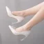 Classy White Rhinestone Prom Pumps 2021 9 cm Stiletto Heels Pointed Toe Pumps High Heels