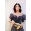 Fashion Navy Blue Suede Rhinestone Prom Dresses 2022 A-Line / Princess Scoop Neck Short Sleeve Backless Floor-Length / Long Formal Dresses