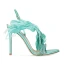 Sexy Champagne Prom Cocktail Party Womens Sandals 2022 Leather Feather Rhinestone 9 cm Stiletto Heels Open / Peep Toe Womens Sandals High Heels