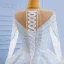 High-end Luxury / Gorgeous White Handmade  Beading Rhinestone Sequins Wedding Dresses 2022 Ball Gown Scoop Neck Long Sleeve Chapel Train Wedding