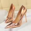 Unusual Black Metal Patent Leather Cocktail Party Pumps 2022 10 cm Stiletto Heels Pointed Toe Pumps High Heels