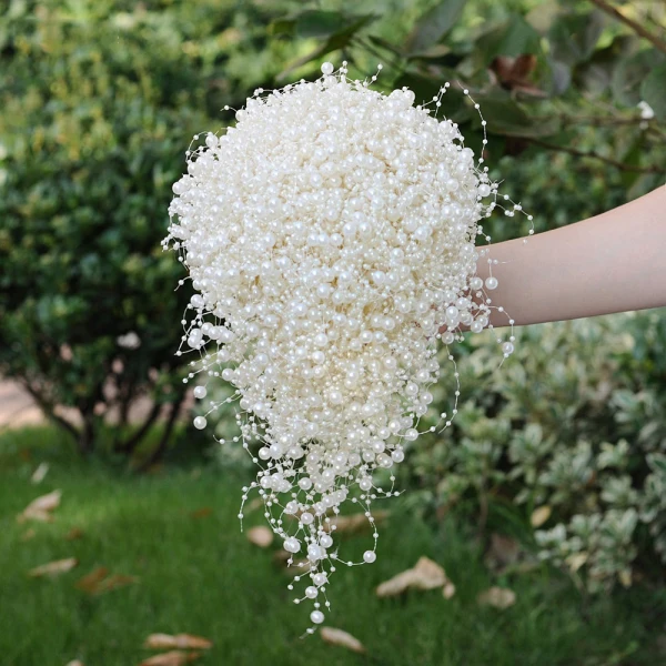 Stunning White Handmade  Pearl Wedding Flowers 2022 Accessories