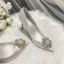 Elegant Ivory Pearl Rhinestone Wedding Shoes 2022 Satin 9 cm Stiletto Heels Pointed Toe Wedding Pumps High Heels