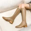 Moda Khaki Zużycie ulicy Zima Kozaki Damskie 2022 Płaskie Okrągłe Toe Boots