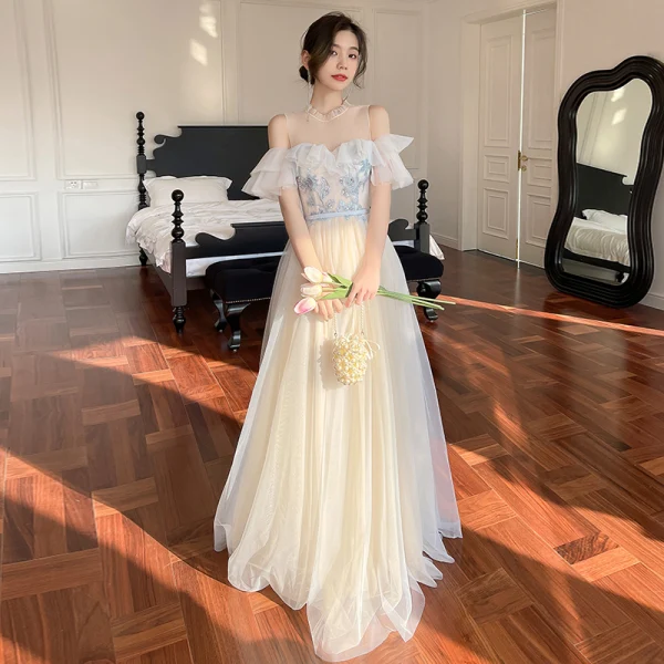 Fashion Daffodil Beading Sequins Lace Flower Bridesmaid Dresses 2022 A-Line Princess Fashion Daffodil Beading Sequins Lace Flower Bridesmaid Dresses 2022 A-Line Princess