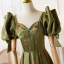 Vintage / Retro Ivory Satin Strawberry Prom Dresses 2022 A-Line / Princess Square Neckline Puffy Short Sleeve Backless Floor-Length / Long Formal Dresses