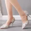 Charming White Rhinestone Wedding Shoes 2022 8 cm Stiletto Heels Pointed Toe Wedding High Heels