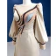 Fashion Champagne Satin Evening Dresses 2022 Trumpet / Mermaid Scoop Neck Multi-Colors Beading Pearl Long Sleeve Court Train Evening Party Formal Dresses