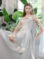 Modest / Simple Grey Satin Bridesmaid Dresses 2021 A-Line / Princess Short Sleeve Backless Floor-Length / Long Wedding Party Dresses