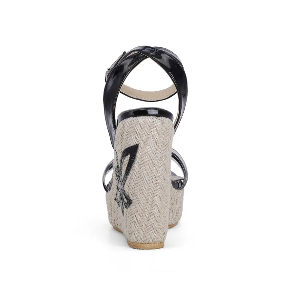 Fashion Yellow Street Wear Womens Sandals 2021 Ankle Strap Waterproof 12 cm Wedges Platform Open / Peep Toe Sandals