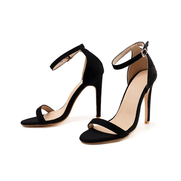 Sexy Argenté Cocktail Soirée Sandales Femme 2021 Bride Cheville 11 cm Talons Aiguilles Peep Toes / Bout Ouvert Sandales Talons Hauts