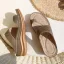 Böhmen Khaki Durchbohrt Flache Strand Sandalen Damen 2021 Freizeit Peeptoes Sandaletten