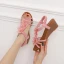Roman Beige Lace Flower Beach Womens Sandals 2021 5 cm Wedges Open / Peep Toe Sandals High Heels