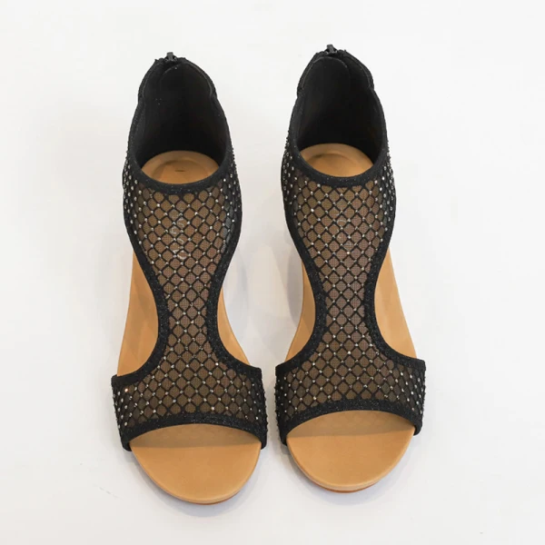 Fashion Gold Casual Rhinestone Womens Sandals 2021 5 cm Wedges Open / Peep Toe Sandals