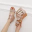Bohemia Chic / Beautiful Gold Street Wear Womens Sandals 2021 5 cm Wedges Open / Peep Toe Sandals