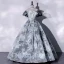 Chic / Belle Gris Robe De Bal 2022 Bustier Gonflée Manches Courtes Paillettes Dos Nu Longue Robe De Ceremonie