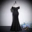 Fashion Black Prom Dresses 2023 Trumpet / Mermaid Off-The-Shoulder Sleeveless Backless Bow Floor-Length / Long Prom Formal Dresses
