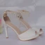 Schöne Weiß Brautschuhe 2018 Perle Strass Knöchelriemen 7 cm Stilettos Peeptoes Hochzeit Hochhackige