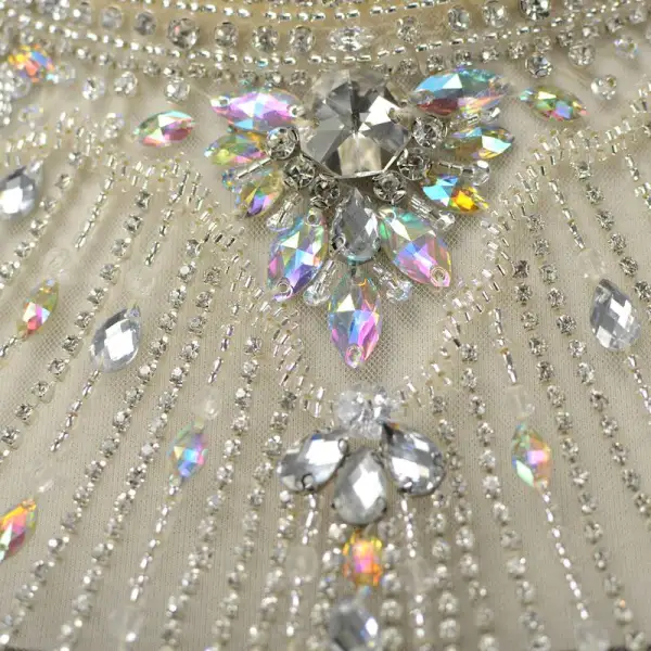 Moderne / Mode 2 Pièces Perlage Perle Rose Robe De Soirée 2019 Trompette / Sirène Cristal Faux Diamant Gland Encolure Dégagée Sans Manches Longue Robe De Ceremonie