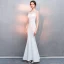 Charmant Rougissant Rose Robe De Soirée 2019 Trompette / Sirène Perlage Gland Encolure Dégagée Sans Manches Longue Robe De Ceremonie