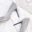 Scintillantes Argenté Chaussure De Mariée 2019 Cuir Perlage Cristal Faux Diamant Paillettes 10 cm Talons Aiguilles À Bout Rond Mariage Escarpins