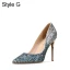 Glittrande Silver Afton Glittriga / Glitter Paljetter Pumps 2021 Läder 10 cm Stilettklackar Spetsiga Pumps Högklackade
