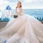 Chinese style Ivory Beading Wedding Dresses 2019 A-Line / Princess High Neck Bow Pearl Lace Flower Rhinestone Tassel Sequins 3/4 Sleeve Royal Train