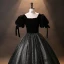 Vintage Schwarz Samt Glanz Prinzessin Ballkleider 2024 Eckiger Ausschnitt Quinceañera Frühling Kurze Ärmel Festliche Kleider