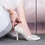 Luxury / Gorgeous White Wedding Shoes 2019 Leather Appliques Pearl Rhinestone 8 cm Stiletto Heels Pointed Toe Wedding Pumps