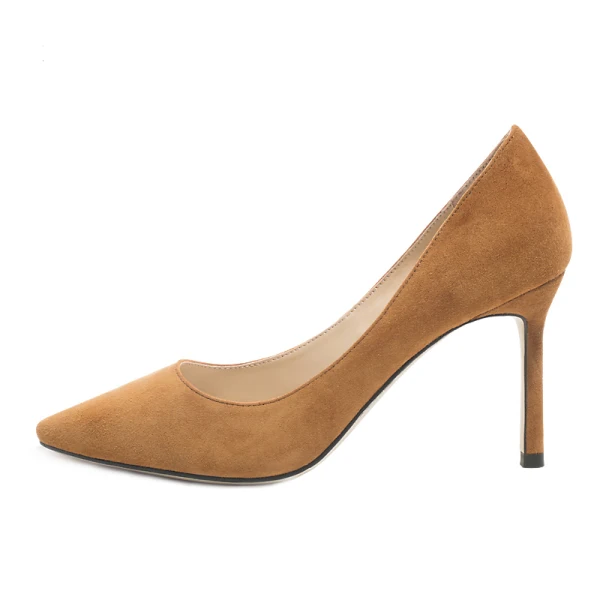 Chic / Beautiful Burgundy Office Pumps 2019 Leather Suede 8 cm Stiletto Heels Pointed Toe Pumps