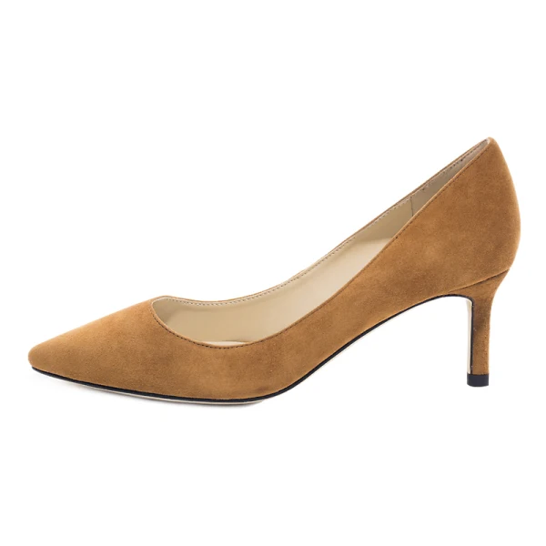 Enkla Burgundy Kontors Pumps 2019 Läder Mocka 6 cm Stilettklackar Spetsiga Pumps