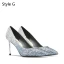 Scintillantes Argenté Cuir Soirée Escarpins 2019 Paillettes 8 cm Talons Aiguilles À Bout Pointu Escarpins