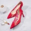 Elegant Burgundy See-through Wedding Shoes 2019 Lace 7 cm Stiletto Heels Pointed Toe Wedding Pumps