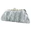 Klassieke Elegante Zilveren Handtassen Gestreept Kralen Rhinestone Velour Huwelijk Feest Accessoires 2019