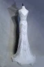 High End Silber Abendkleider 2019 Meerjungfrau V-Ausschnitt Handgefertigt Perlenstickerei Kristall Perle Strass Ärmellos Rückenfreies Sweep / Pinsel Zug Festliche Kleider