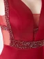 Chic / Beautiful Solid Color Burgundy Evening Dresses  2019 Trumpet / Mermaid V-Neck Beading Crystal Sleeveless Backless Floor-Length / Long Formal Dresses