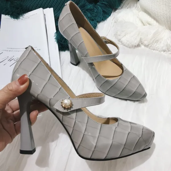 Fashion Sky Blue Prom Pumps 2021 Leather 10 cm Stiletto Heels Pointed Toe Pumps High Heels